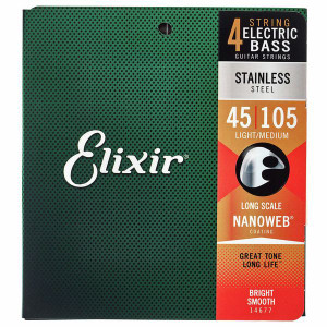 Elixir Stainless Steel Light/Medium Bass Strings - 45-105 Elixir Stainless Steel Light/Medium Bass Strings - 45-105