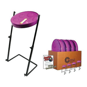 Panyard W1181 Jumbie Jam Educator Purple Steel Drum Pan 4-Pack with Metal Z-Floor Stand Panyard W1181 Jumbie Jam Educator Purple Steel Drum Pan 4-Pack with Metal Z-Floor Stand
