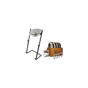Panyard W1182 Jumbie Jam Educator Chrome Steel Drum Pan 4-Pack with Metal Z-Floor Stand Panyard W1182 Jumbie Jam Educator Chrome Steel Drum Pan 4-Pack with Metal Z-Floor Stand