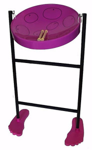 Panyard W1068 Jumbie Jam Purple Steel Drum Pan Ready-To-Play-Kit with Purple Fun Feet Base