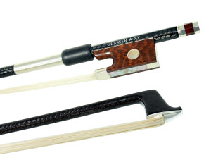 Glasser Braided Carbon Fiber Viola Bow, Octagonal Stick, Snakewood Frog Glasser Braided Carbon Fiber Viola Bow, Octagonal Stick, Snakewood Frog