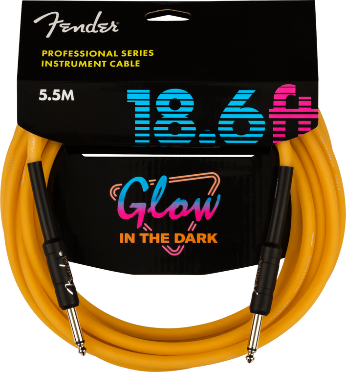 Fender Professional Glow in the Dark Cable - Orange 18.6'ft