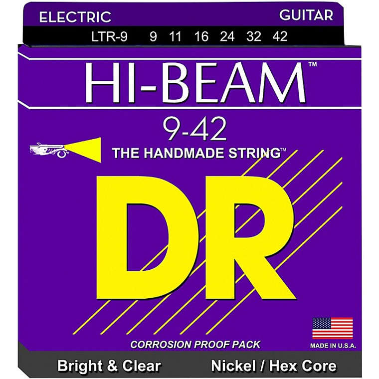 DR Nickel Plated Electric Hi-Beam Strings - Light 9-42 - LTR9
