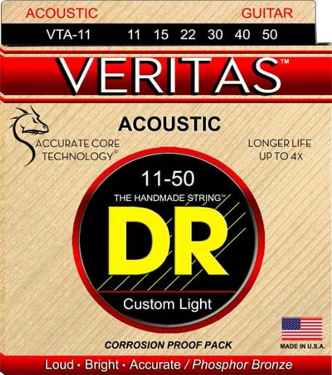DR Veritas Acoustic Strings - Custom Light 11-50