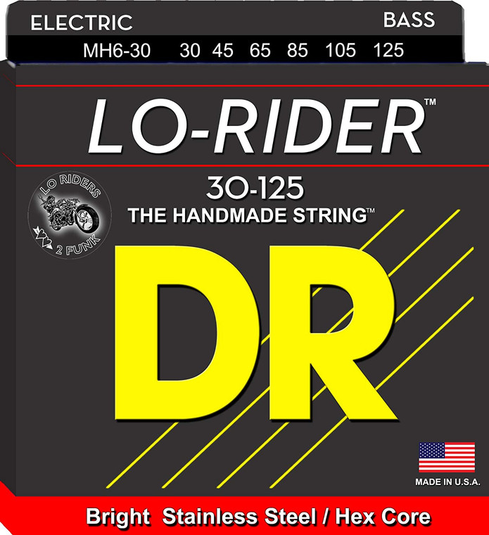 DR Lo Rider Bass Strings - 6 String Medium 30-125