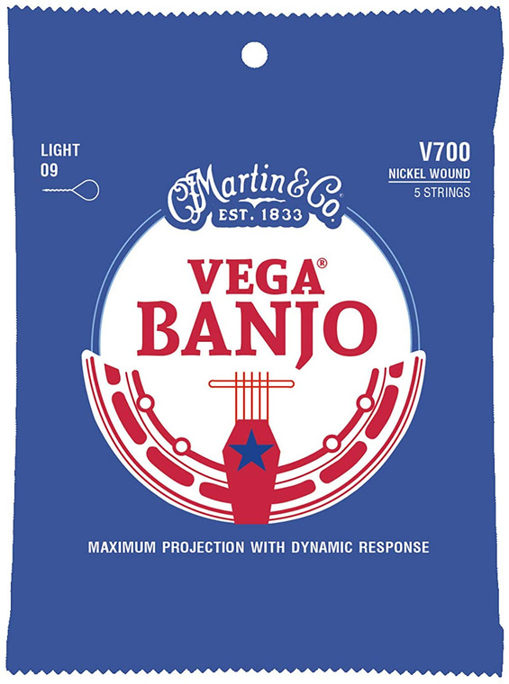 Martin Vega Banjo Set - Nickel Light .009-.009