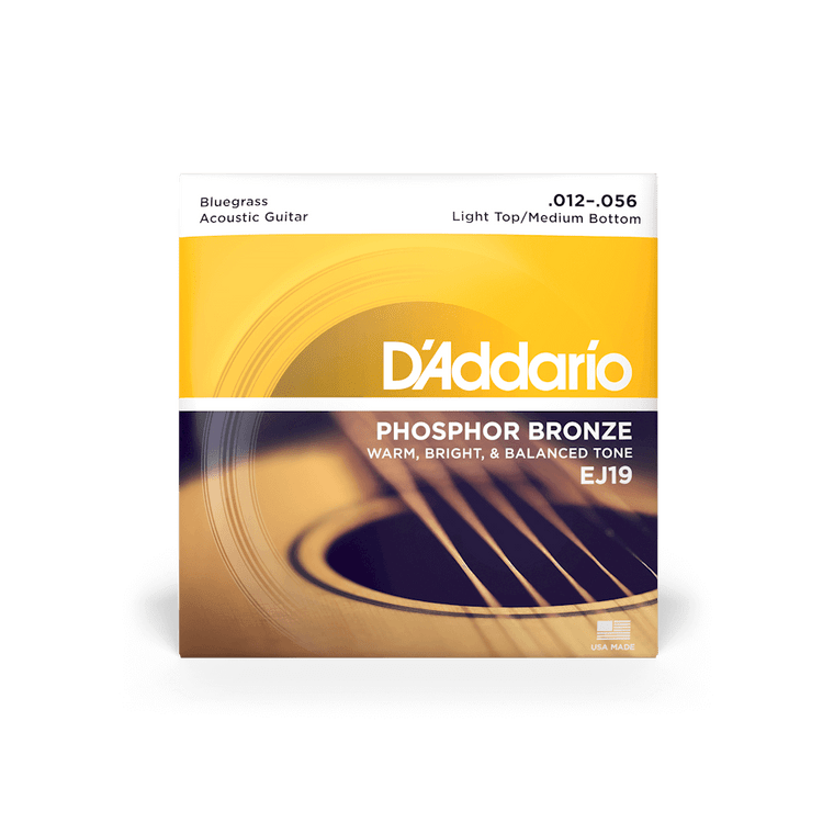 D'Addario Light Top/Medium Bottom Set Acoustic Set - Phosphor Bronze 12-56