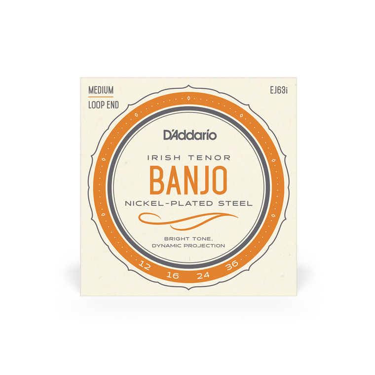 D'Addario Irish Tenor Banjo Set - Nickel Plated 12-36