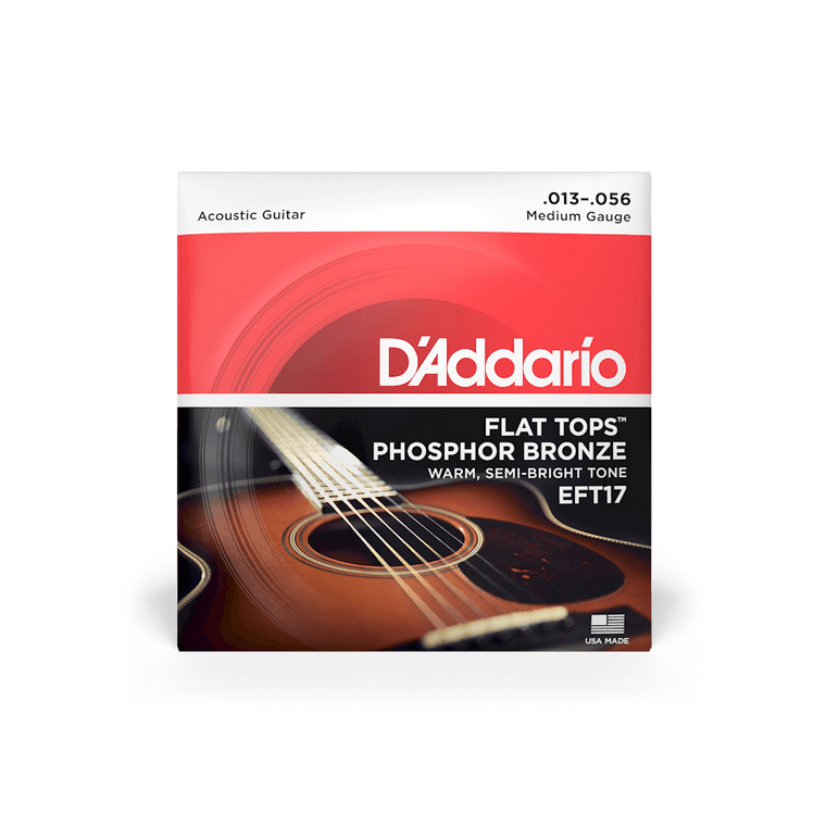 D'Addario Flat Tops Medium Acoustic Set - Phosphor Bronze 13-56