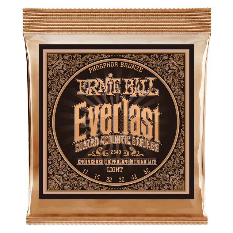 Ernie Ball Everlast Light Coated Phosphor Bronze Acoustic Strings - 11-52 Gauge