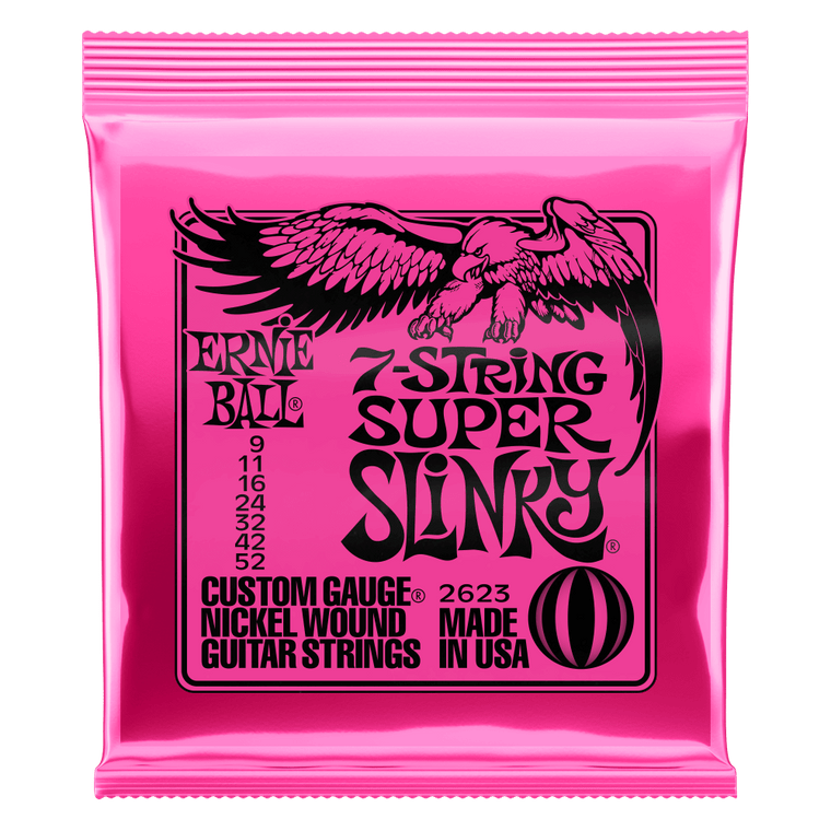 Ernie Ball Super Slinky 7 String Nickel Wound Electric Strings - 9-52 Gauge