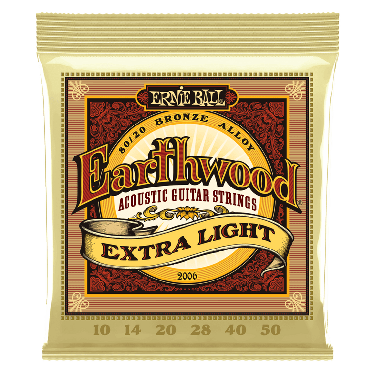 Ernie Ball Earthwood Extra Light 80/20 Bronze Acoustic Strings - 10-50 Gauge