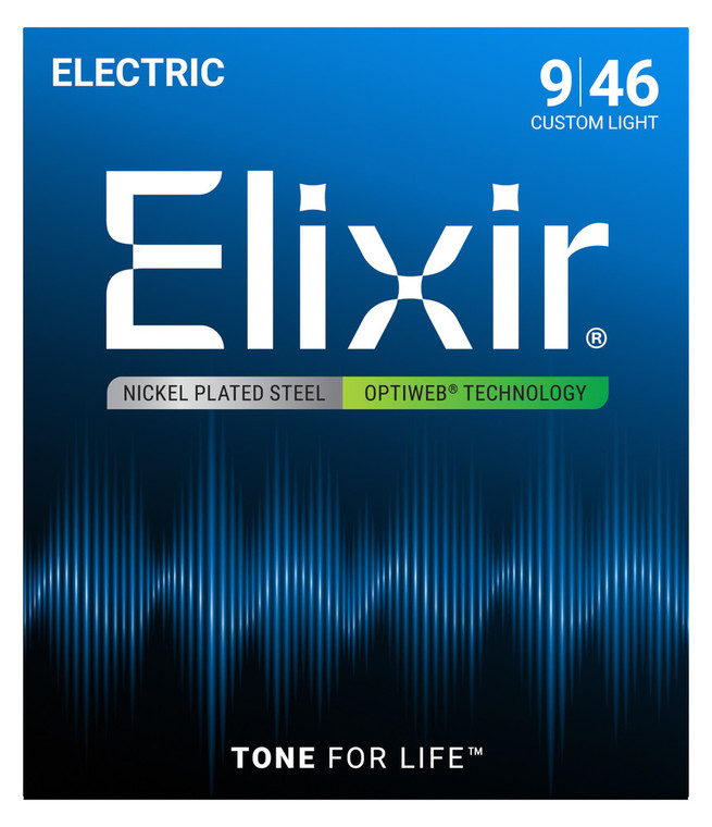 Elixir Coated Nickel Electric Strings - Custom Light 9-46 Gauge