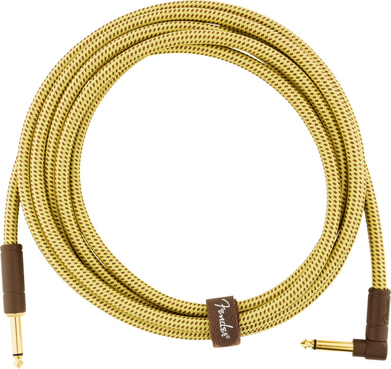 Fender Deluxe Series Tweed Instrument Angle'd Cable - Tweed 10ft