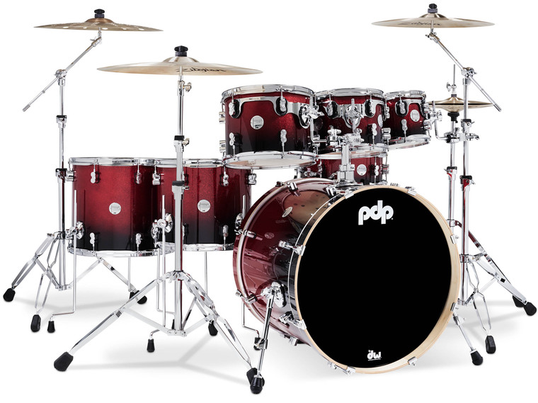 PDP Concept Maple 7-Pc Shell Pack - Red To Black Fade