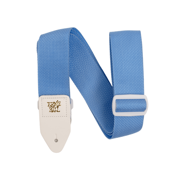  POLYPRO GUITAR STRAP/BASS STRAP - SOFT BLUE W/ WHITE