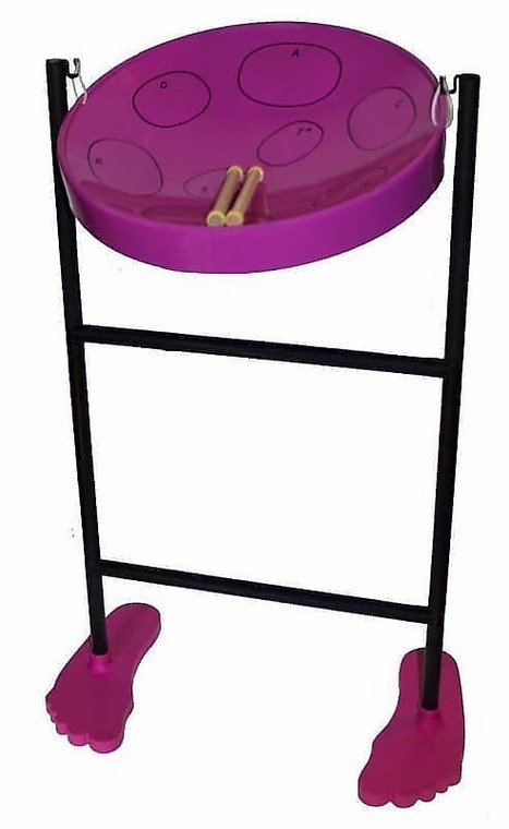 Panyard W1068 Jumbie Jam Purple Steel Drum Pan Ready-To-Play-Kit with Purple Fun Feet Base