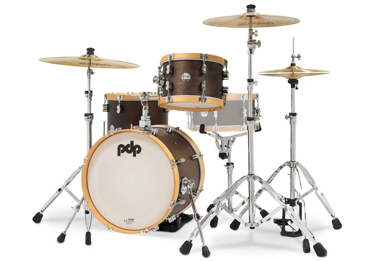 Concept Classic Maple 3-Piece Shell Pack, 18″ Kick Drum. In Walnut Stain with Natural Wood Hoops