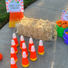 Bale of hay used for fall festival game