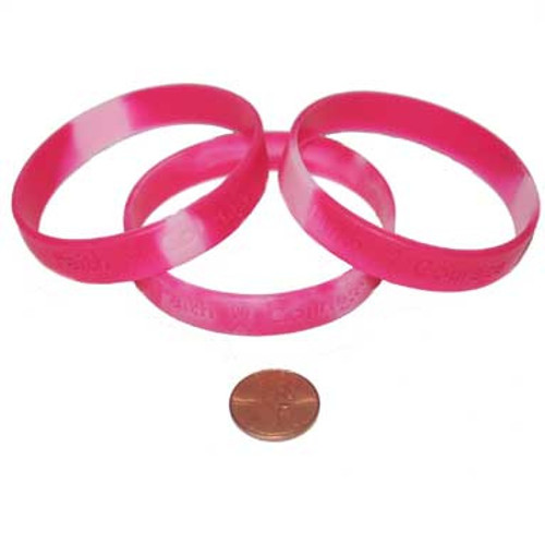 Pink Ribbon Camouflage Inspirational Sayings Bracelets (24 total bracelets in 2 bags) 36¢ each