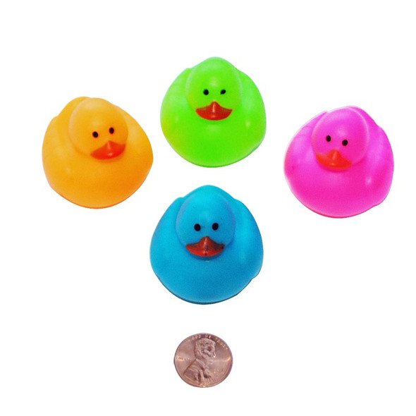 Mini Neon Rubber Ducks - Cute Floating Duckies