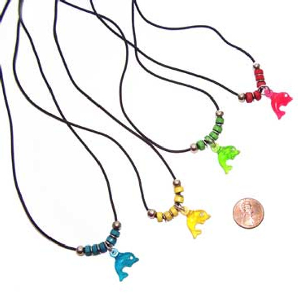 Plastic Dolphin Necklace (24 total necklaces in 2 bags) 49¢ each