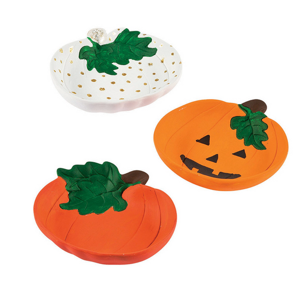 DIY Fall Craft - Mini Ceramic Pumpkin Plates/Bowls