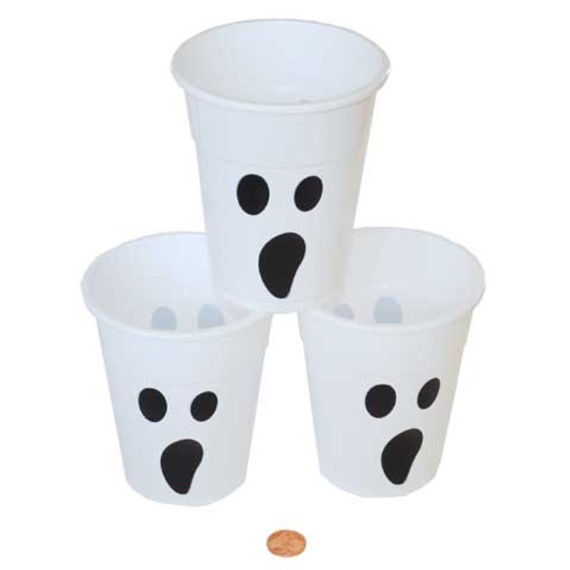 Disposable Ghost Cups -- Inexpensive Halloween Party Supply!