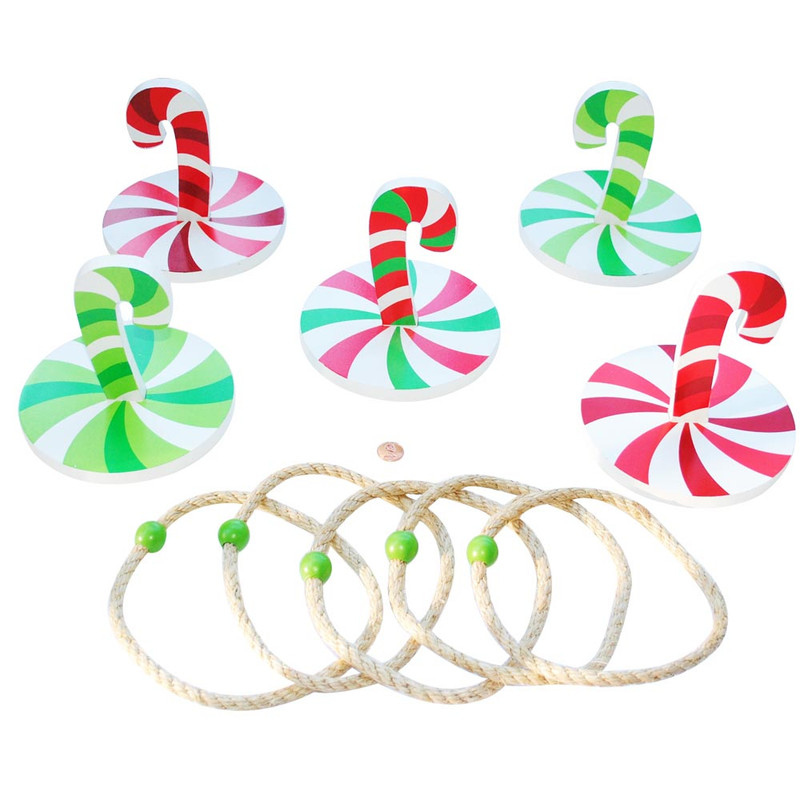 Wooden Candy Cane Ring Toss - Easy Setup Holiday Game to Buy!