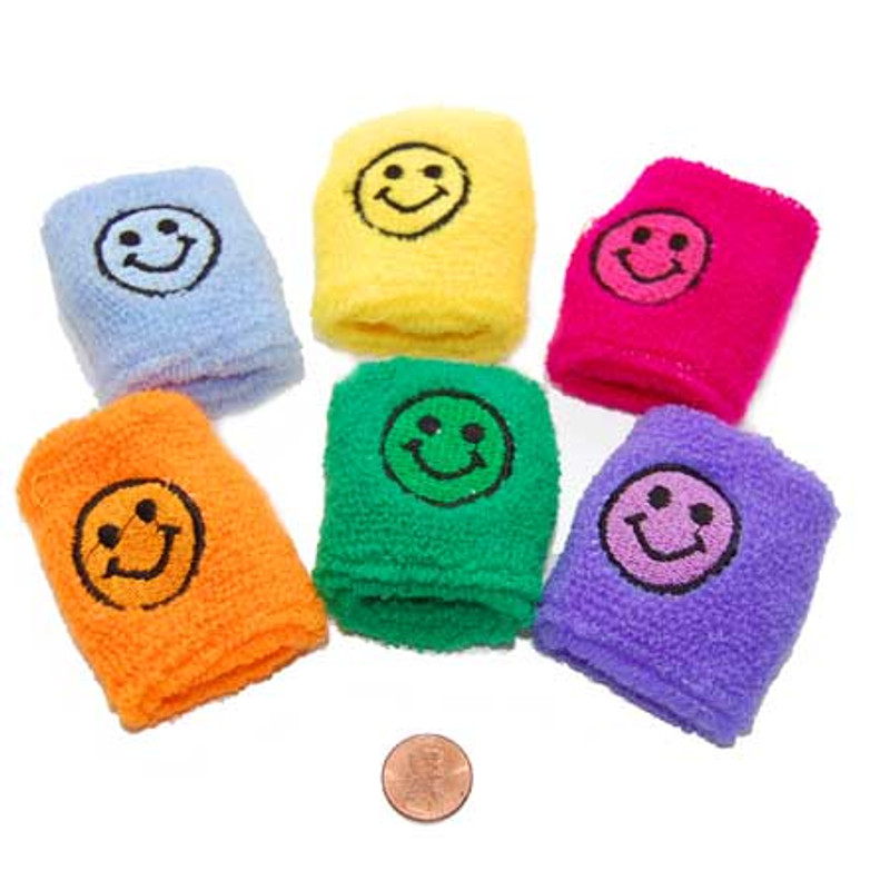 Terry Cloth Wrist Bands Smile Face Wrist Bands