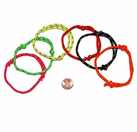 Knots and fiber bracelets: Neon colors pink and purple rope bracelet 830