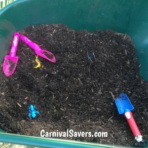 Wheelbarrow of potting soil