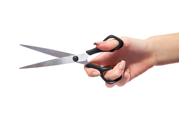 Scissors to cut baby wipes for a carnival face painting or tattoo booth