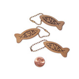 Wooden "Jesus" Fish Key Chains