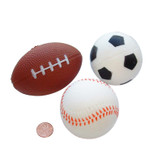 Sports Themed Realizable Stress Balls - Football, Baseball, Soccer Ball, 