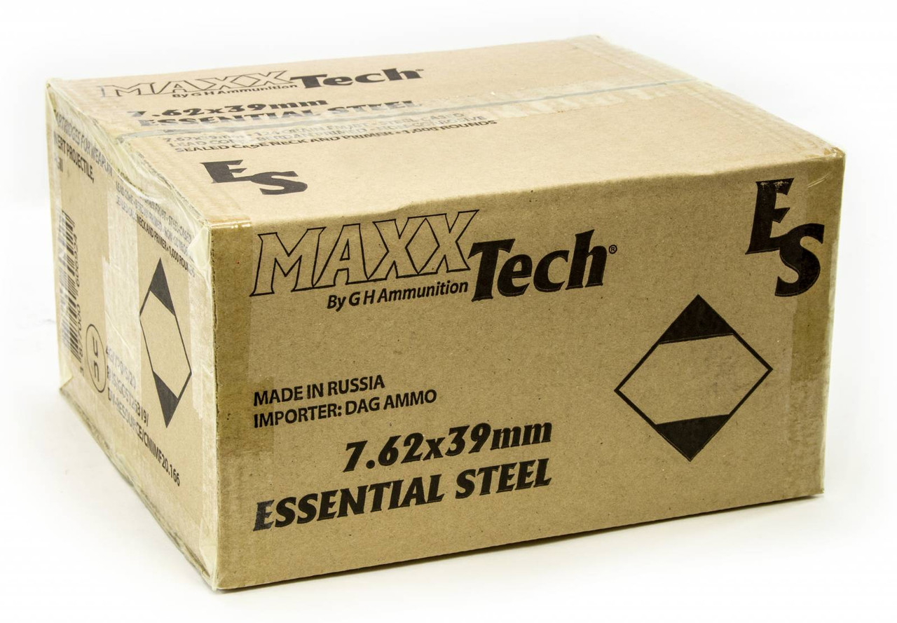 MaxxTech Essential Steel 7.62x39 124 grain 1000rd Case