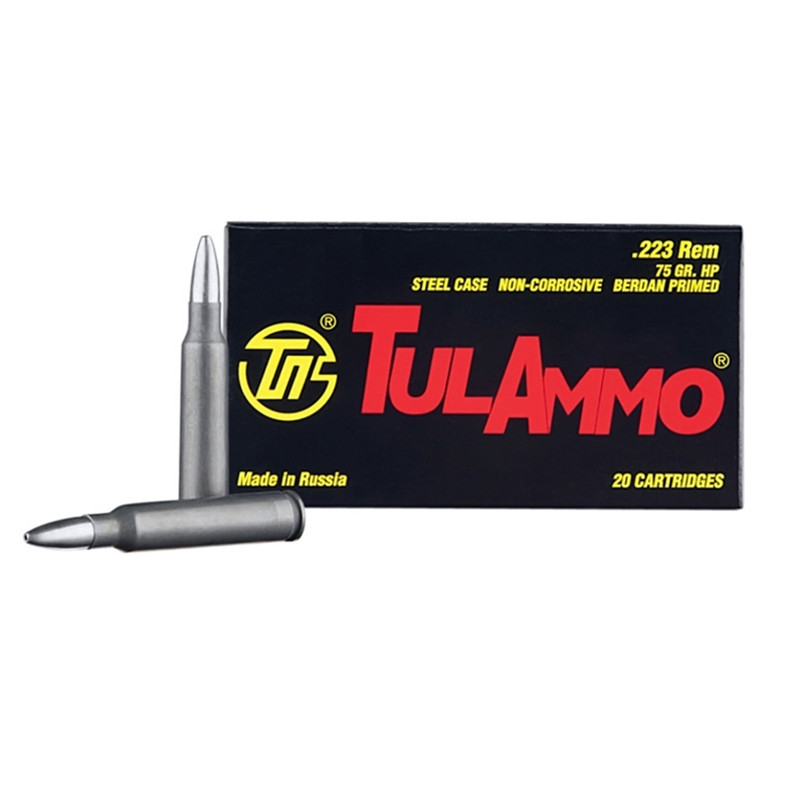TulAmmo .223 HP 75GR Russian Mfg. Ammo 1000rds - Centerfire Systems