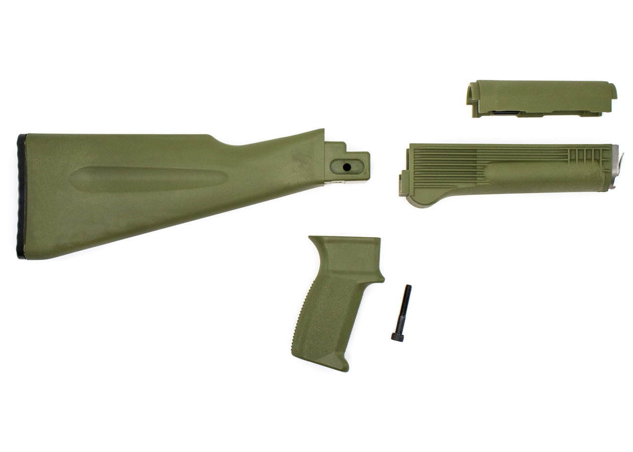 Riley Defense AK47 / AK74 Stock Set - 4 Piece OD Green , US Made