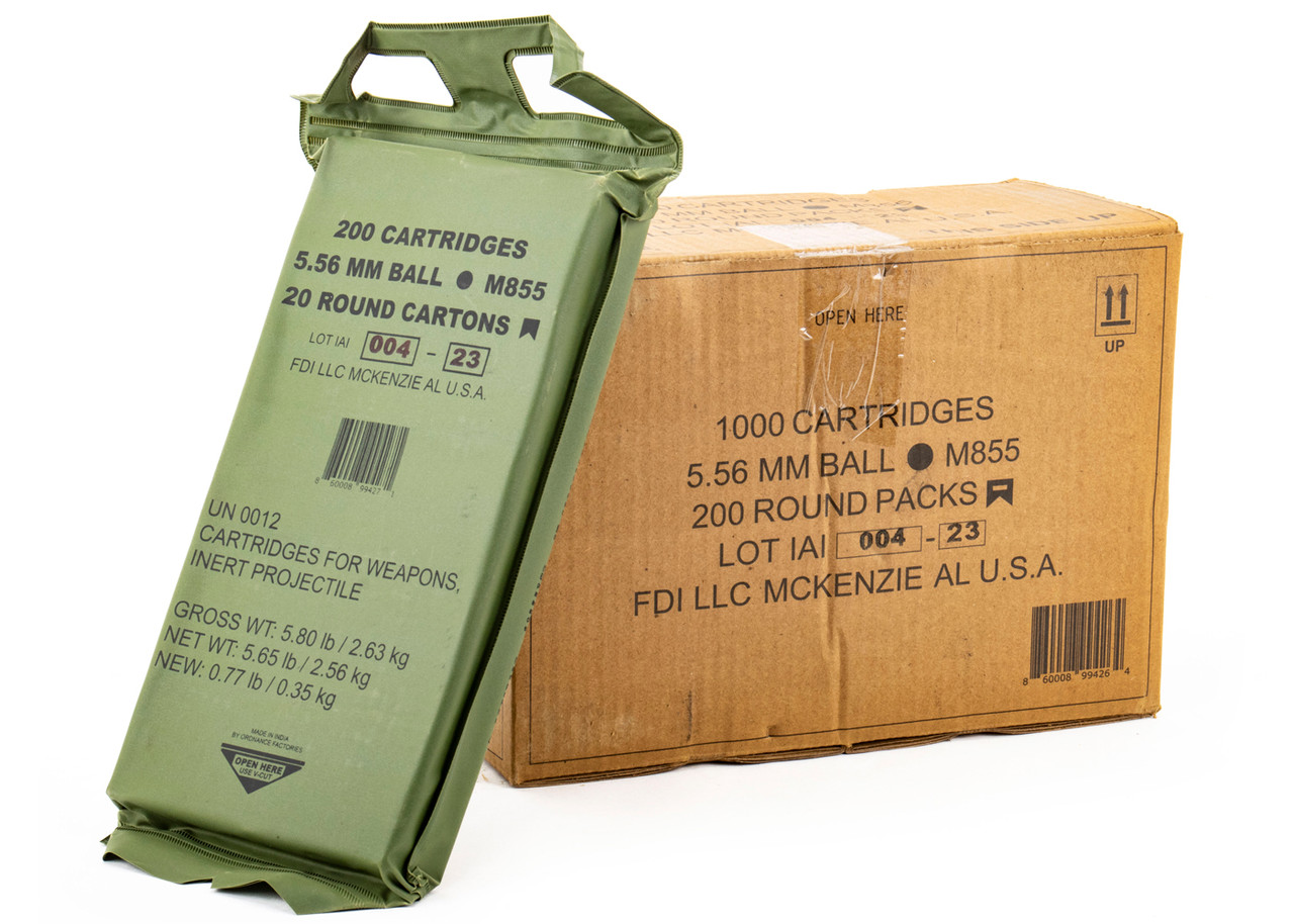 FDI M855 5.56 FMJ 62 GR Green Tip 1000Rd Case - Centerfire Systems