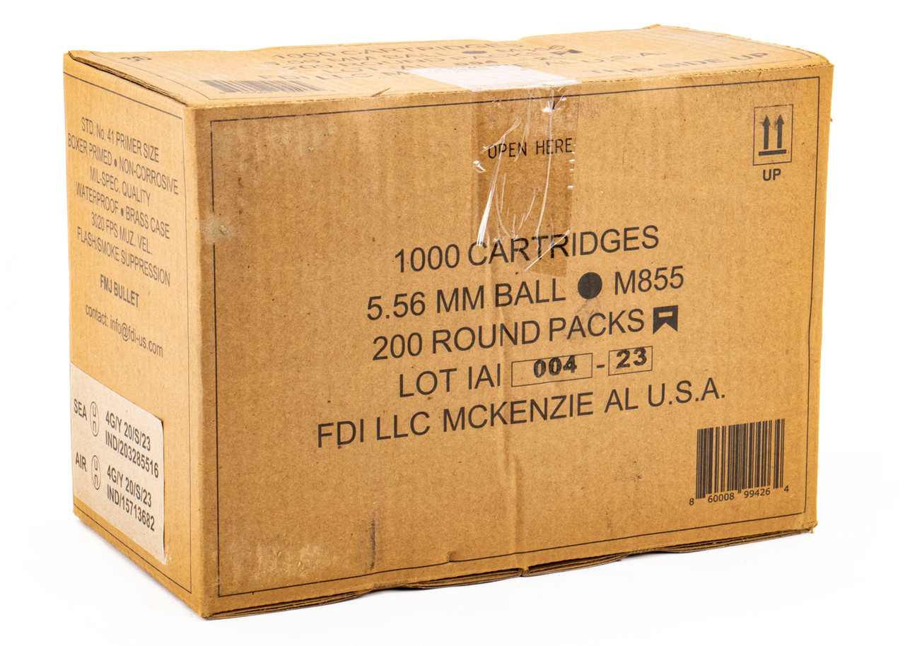 FDI M855 5.56 FMJ 62 GR Green Tip 1000Rd Case - Centerfire Systems