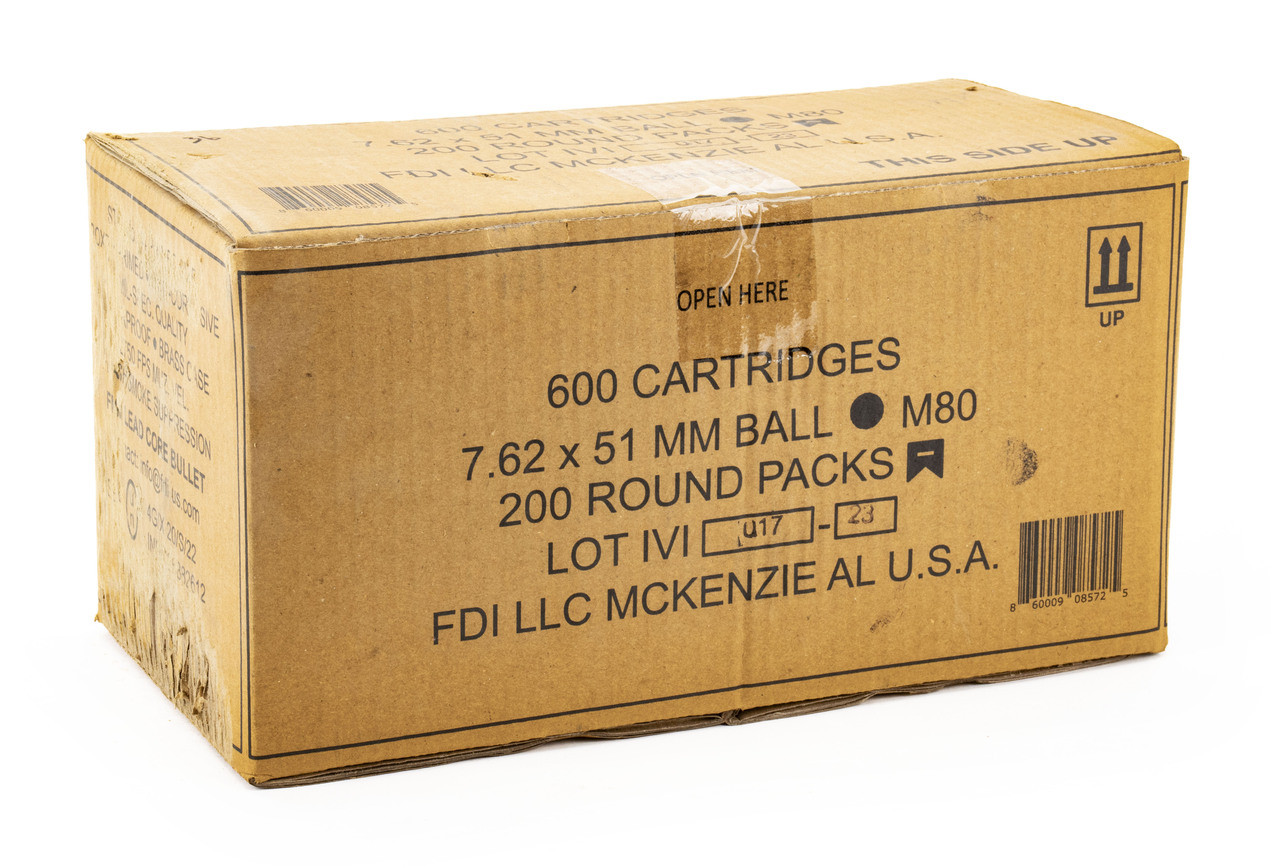 実弾　空箱　7.62×54R　5箱 FDI 7.62X51 NATO (308) 149 GR FMJ M80 BALL - 600Rd Case
