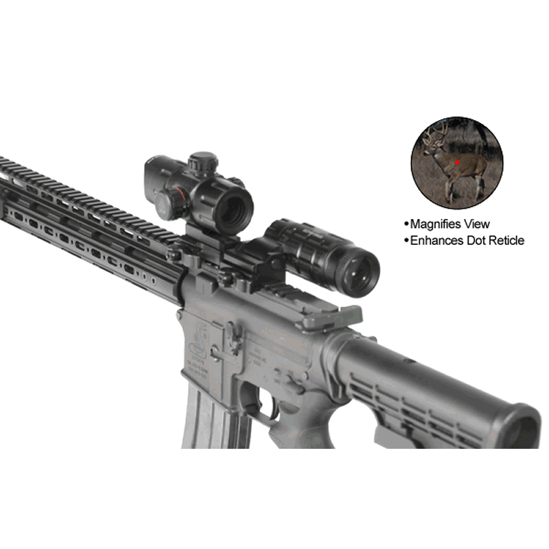 UTG SCPMF3WEQS Magnifier 3x 25mm Obj 2 Eye Relief Black Centerfire