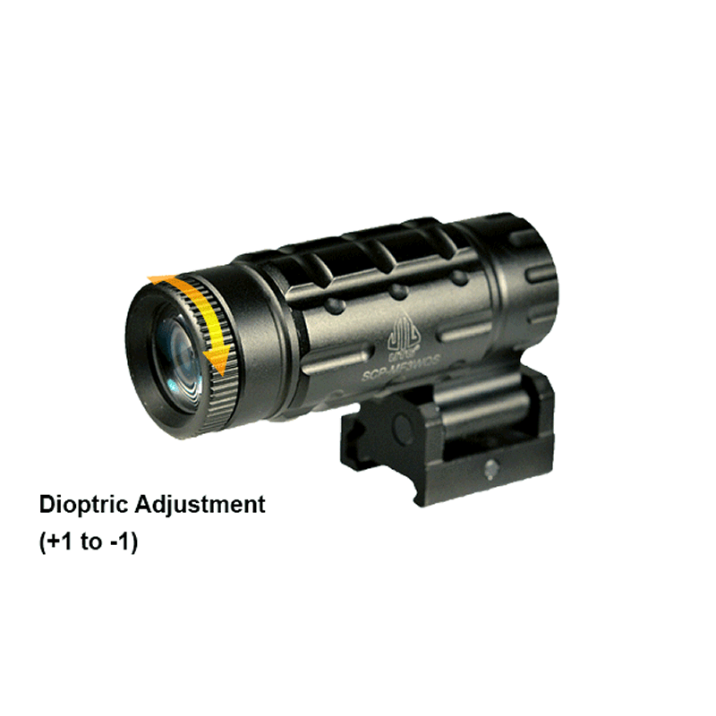 UTG SCPMF3WEQS Magnifier 3x 25mm Obj 2 Eye Relief Black Centerfire