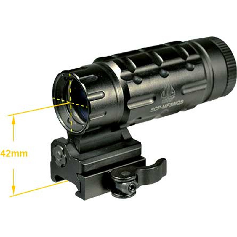 UTG SCP-MF3WEQS Magnifier 3x 25mm Obj 2 Eye Relief Black