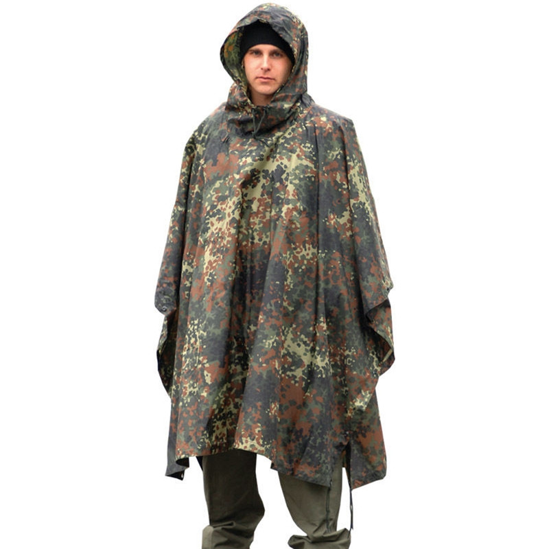 Rain Poncho Military MIL-TEC Ripstop Wet Weather Phantomleaf