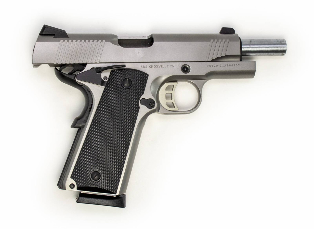 SDS Imports 1911, 45 ACP Carry 4.25 8+1 Stainless Steel Black