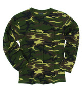 MIL-TEC® WOODLAND CAMO LG/SL T-SHIRT NEW