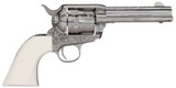 Taylors and Company OG1403 1873 Cattleman Outlaw Legacy Engraved .357 Mag 6rd 4.75" Nickel Engraved Ivory Synthetic Grip