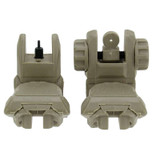AR-15 Tan Polymer Flip-up Front and Rear Sight
