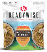 Wise Company Camping Freeze Dried Noodles in Mushroom Sauce with Beef Two Servings Per Pouch 6 Pouch Case